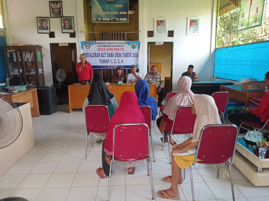 BLT-DD Tahun 2026 bergulir, Desa Sari Mulyo Salurkan BLT-DD Tahap Januari-Februari-Maret-April